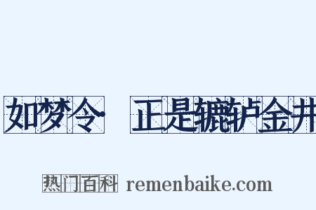 如梦令·正是辘轳金井是什么意思的图片
